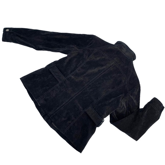 Click Collection Black Microsuede Zipper Closure Jacket, 12 - Picture 4 of 16